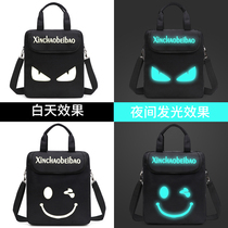 Tote bag Primary and secondary school students luminous make-up school bag Men and women canvas shoulder bag art bag Childrens tutors school bag tide