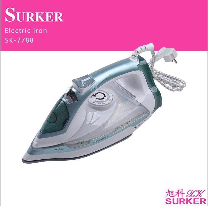 Xuko 7788 steam iron Five-gear temperature regulation water jet explosion Double button 2200W High power