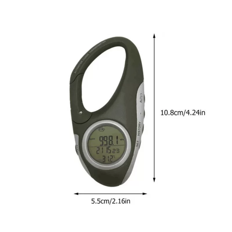 [Outdoor hiking multifunctional digital barometer altitude thermometer monitor climbing buckle barometer]