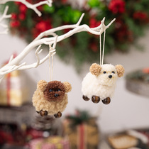 Becai Christmas decorations plush felt puppy pendants pet pendants holiday window tabletop scene arrangements
