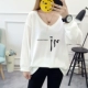 Áo len mùa thu 2018 phiên bản Hàn Quốc mới của nữ sinh áo len thoáng mát cộng với áo thun dài tay màu mỡ mm XL 200 kg