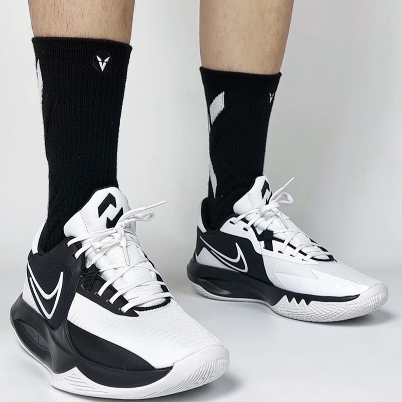 Nike Precision 6 Precision 6 Wear-Resistant Low-Top Basketball Shoes Men's Black and White Dd9535-007