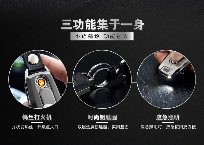 Mới tùy chỉnh sạc nhẹ giấy phép sáng tạo tấm chìa khóa chuỗi thuốc lá nhẹ hơn gió cá tính chữ quà tặng sinh nhật nam bật lửa cổ