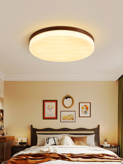 Лампа для спальни в средневековом стиле, цвет ореха, светодиодная потолочная лампа, звездная круглая лампа для детской комнаты, креативная лампа звездного неба