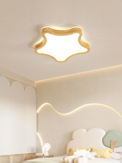 Скандинавский светодиодный потолочный светильник для главной спальни, детской комнаты, с изображением звезд и облаков, из массива дерева, теплый, в японском стиле, светильники Zhongshan