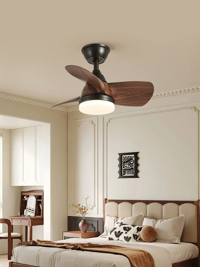 Retro-Style Bedroom Fan Light with Full Spectrum, American Vintage Silent Fan Light for Living and Dining Room, Ceiling Fan Light