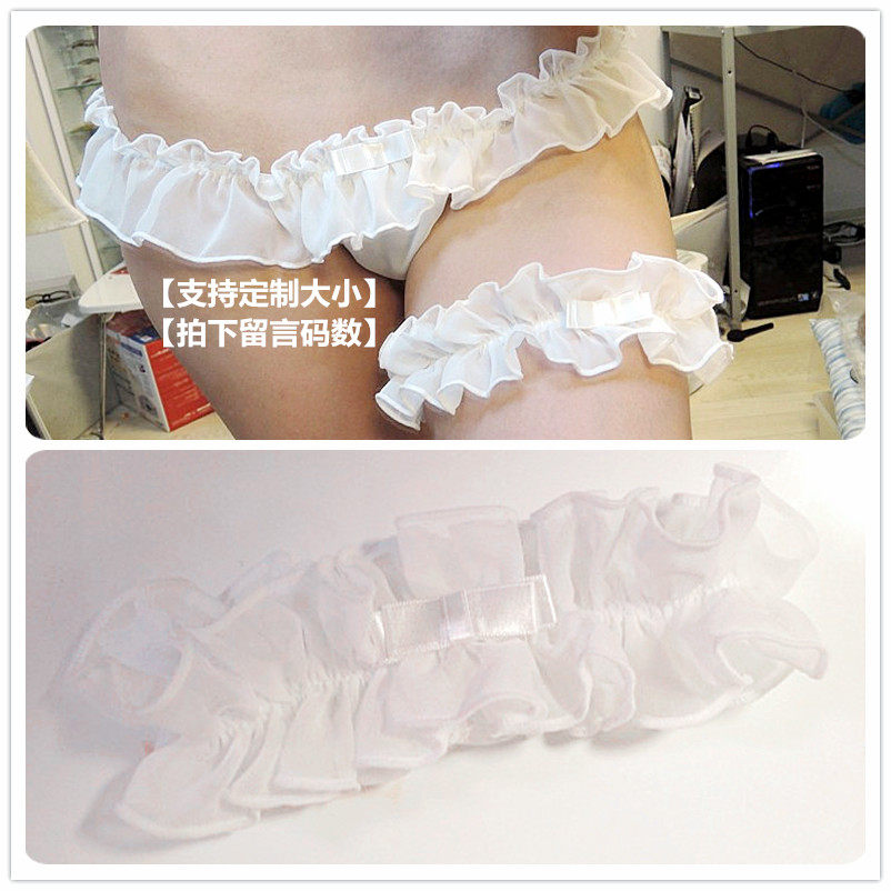 Personalized custom leg ring or collar all-match cute square bow chiffon stretch ruffles tight fitting accessories