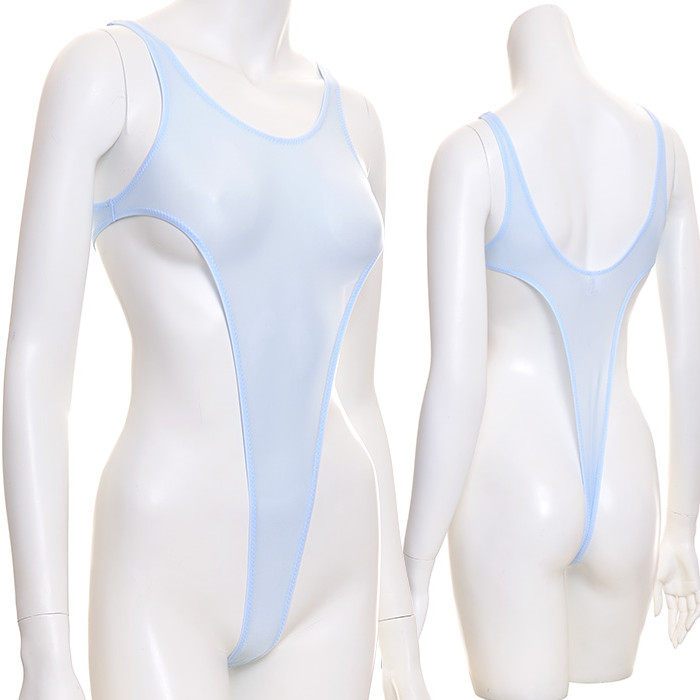 Private custom exchangeable fabric Monolayer Salient Point Elastic Racing High Girl T Crotch Swimsuit Water more dank