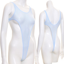 Private custom exchangeable fabric Monolayer Salient Point Elastic Racing High Girl T Crotch Swimsuit Water more dank