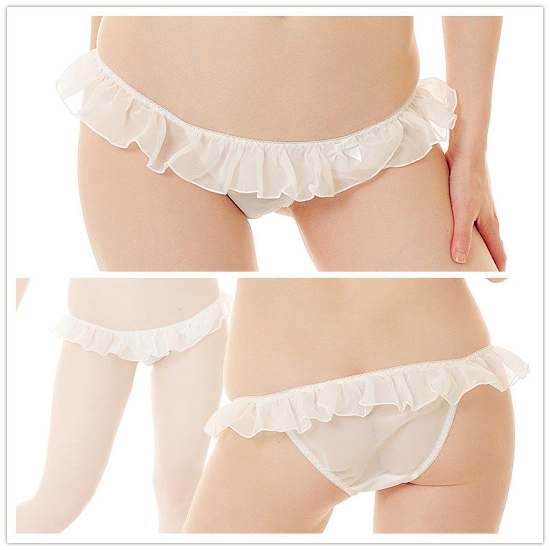 (old customer customizable) snowspun perspective visible low waist race high teenage girl cute butterfly knot triangle underwear