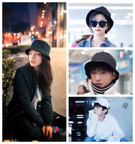 Day Department Lin Yun-yi one thousand Seal Yang Yang Tongtong Fisherman Cap Light Board Pure Color Foldable Basin Cap Male and female sun-shading hat