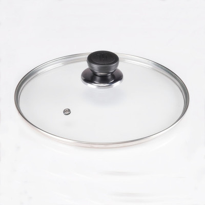 Cover tempered glass cover round button handle frying pan lid universal visible frying pan with lid anti-burst
