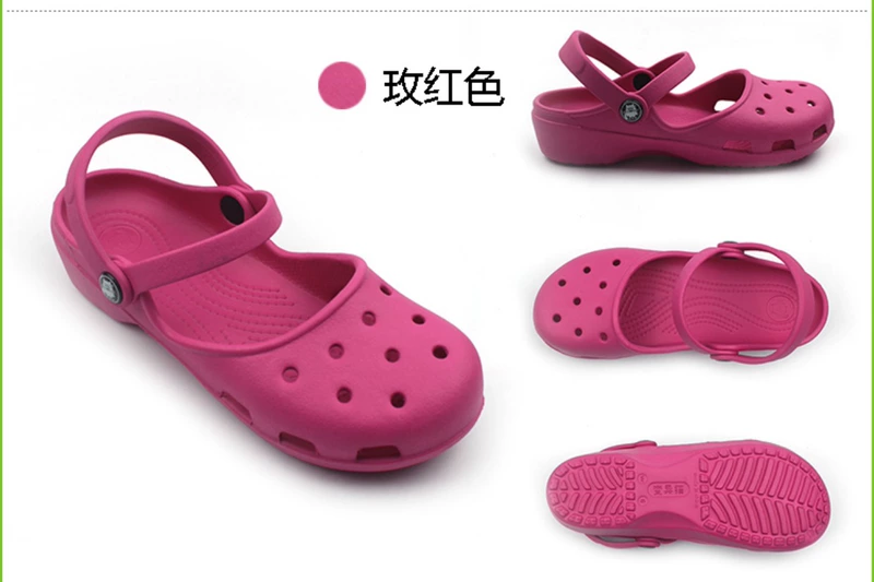 24 Mới Croc Giày Cho Phụ Nữ Mang Thai Giày Sandal Nữ Trắng Flat Y Tá Giày Giày Đi Biển Chống Trơn Trượt Bao Đầu giày Sandal Nữ Mùa Hè