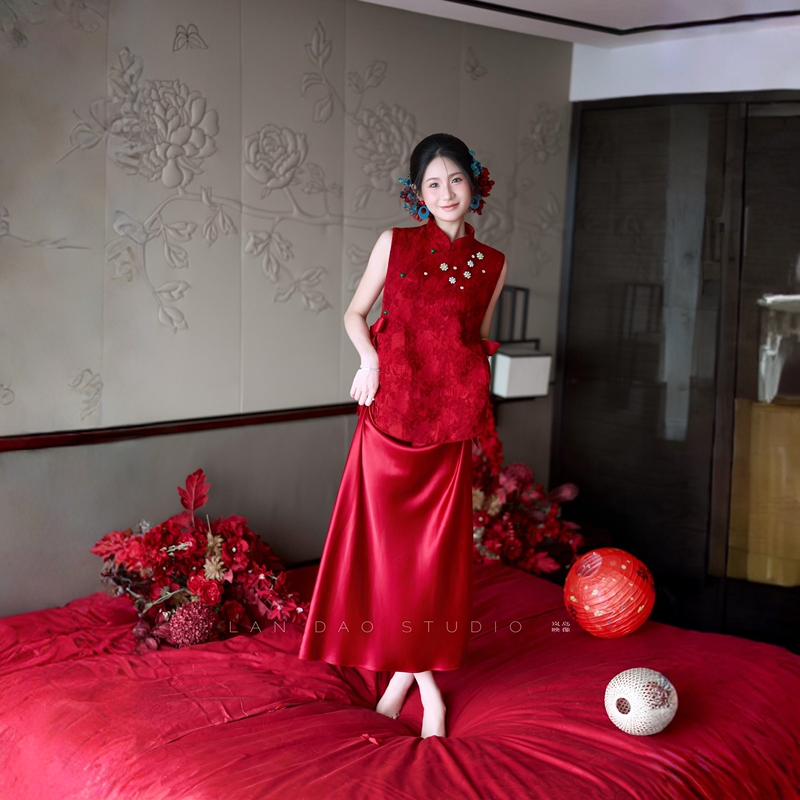 New Chinese-Style Morning Robe for Women, Bridal Engagement Toast Dress, High-End Feel, Registration Ceremony, Super Fairy-Like Homecoming Cheongsam Dress New Chinese-Style Morning Robe for Women, Bridal Engagement Toast Dress, High-End Feel, Registration Ceremony, Super Fairy-Like Homecoming Cheongsam Dress