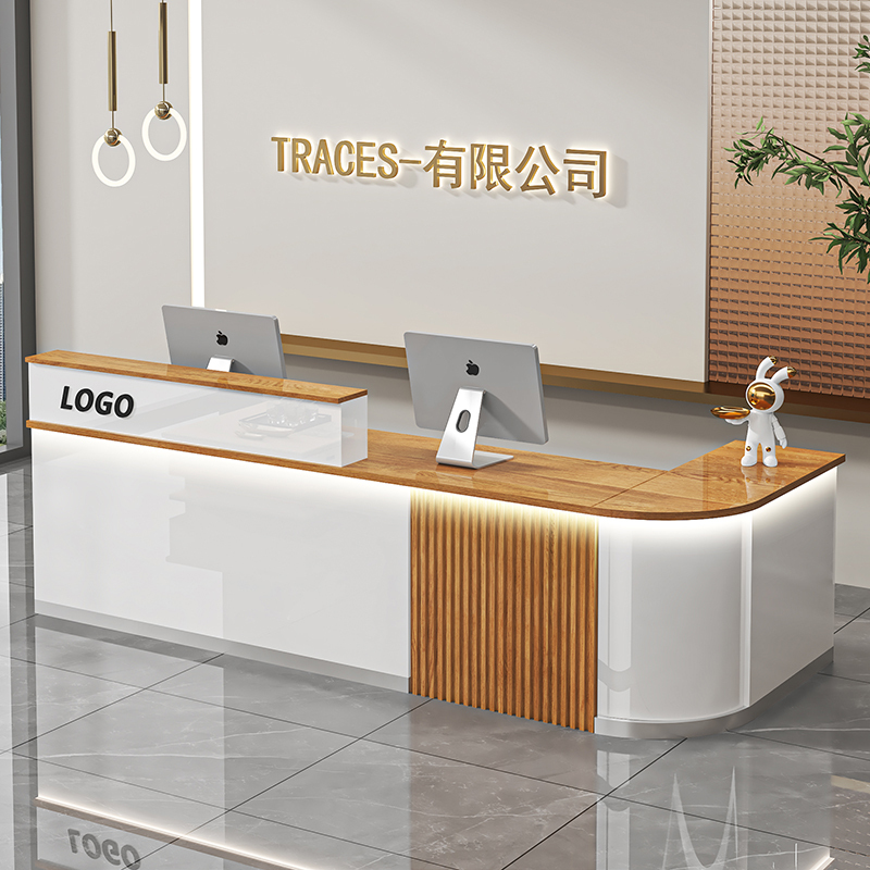 Bar Counter, Cash Register, Chinese-Style Small Shop, Clothing, Beauty, Convenience Store, Solid Wood Counter, Company Front Desk Reception Desk