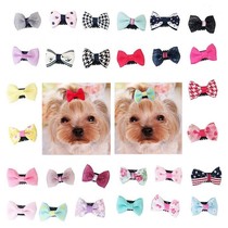 Candy Color Bow Pet hairclip Non-touch Hair Dog Safety Clip Teddy Rubber Band Joker floral headdress