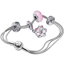 Pandora Pandora Spring Cherry Blossom Bracelet Set Light Pink Rotating Cherry Blossom Pendant