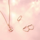 Pandora, золотое кольцо в виде сердечка, розовое золото, подарок на день рождения