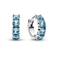 Голубые серьги-кольца