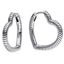 Pandora Moments heart-shaped charm earrings 925 silver womens niche design