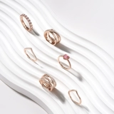 Pandora, золотое универсальное изысканное элегантное кольцо, розовое золото, подарок на день рождения