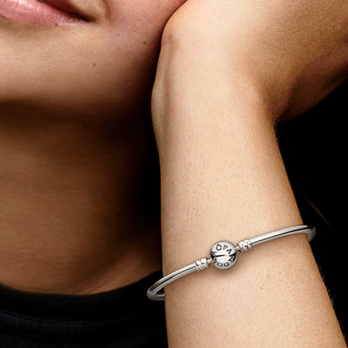 Pandora, серебряный браслет, серебряный универсальный ювелирный шарм, простой и элегантный дизайн, подарок на день рождения