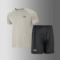 Шорты, спортивный костюм, хаки черный комплект