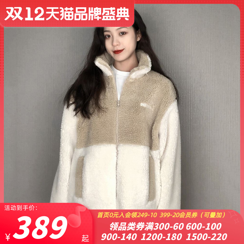 Puma Puma cotton clothing women's winter new loose cotton coat large size sports imitation lamb wool coat lamb velvet jacket