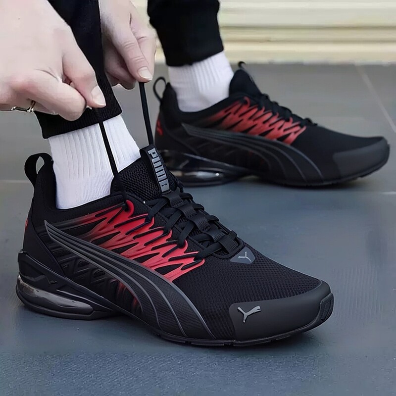 Puma Running Shoes Men's Shoes 2026 Summer New Black Warrior Mesh Cushioning Breathable Sports Shoes 379601