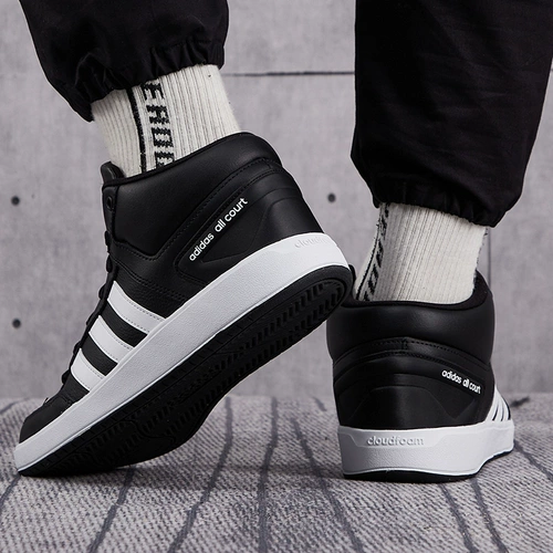 Adidas Спортивная обувь Adidas, мужская обувь, флагманский магазин весны 2025, новые высокие кроссовки, черная повседневная обувь