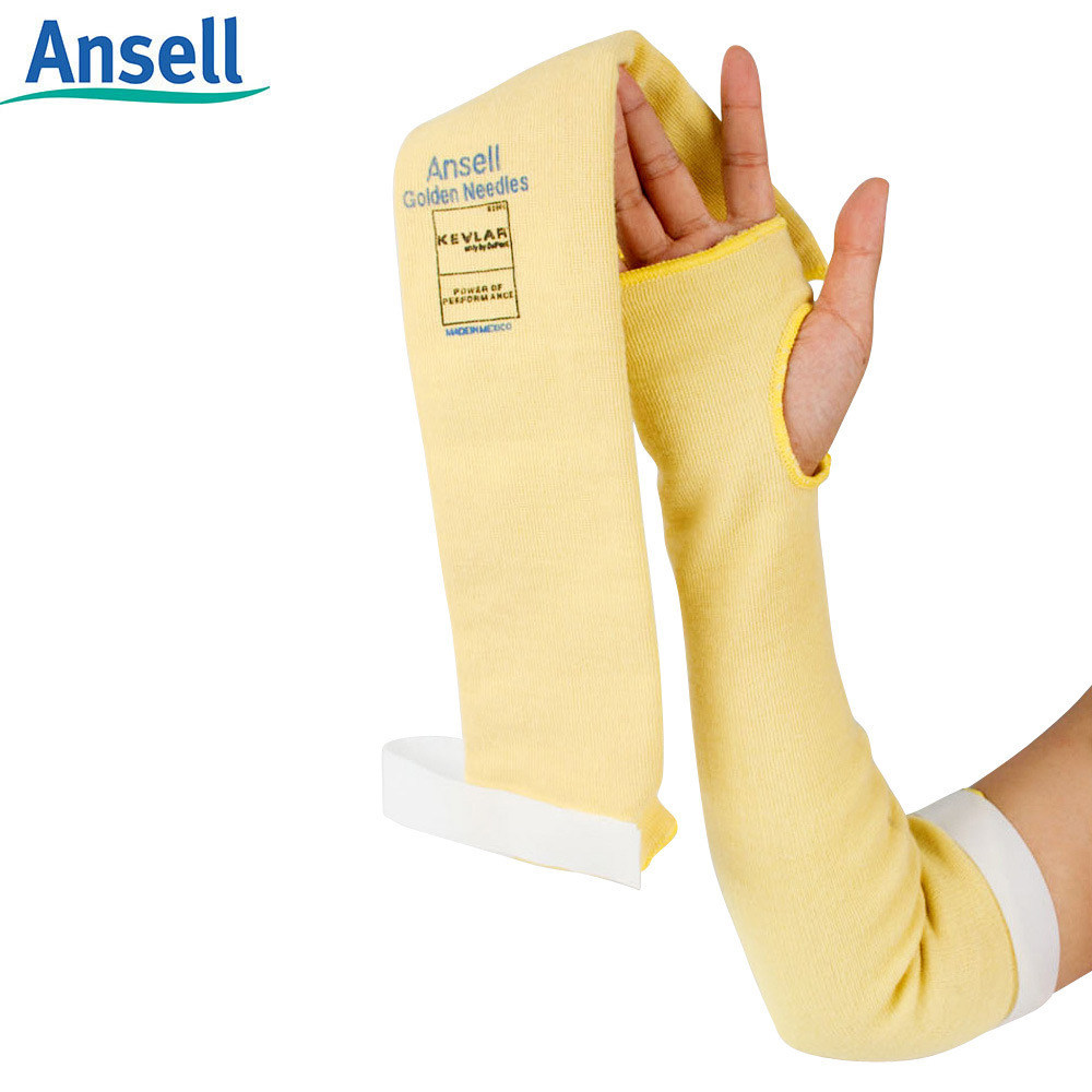 Ansell 70-138 double-layer Kevlar anti-cut sleeve with thumb buckle wear-resistant breathable anti-cut arm guard