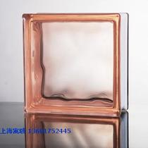 Transparent transparent colored glass brick pink moire glass brick partition wall soundproof glass brick wall
