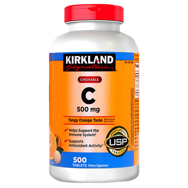 Kirkland Kirkland Orange Flavored Vitamin C Tablets 500mg 500 ແຄບຊູນ