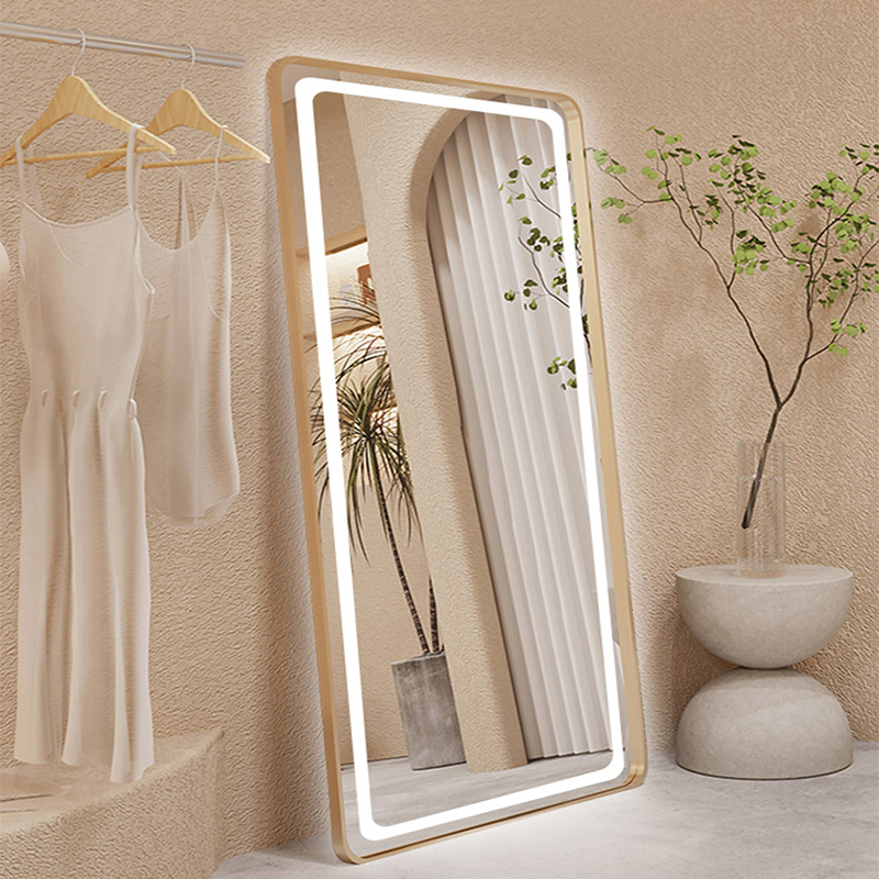 LED luminous mirror full body mirror Ins wind with light clothing shop floor mirror with slim beauty and full-body mirror large