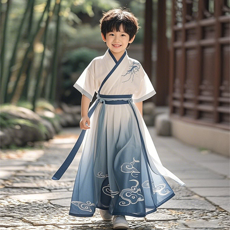 Boys' Chinese-Style Hanfu 2026 New Model Children's Traditional Costume Tang Suit Summer Boys' New Chinese-Style Performance Outfit Boys' Chinese-Style Hanfu 2026 New Model Children's Traditional Costume Tang Suit Summer Boys' New Chinese-Style Performance Outfit