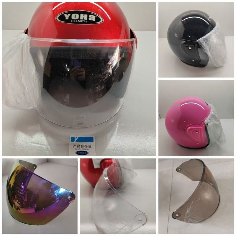Yonghang Electric Bicycle Half Helmet, Suitable for All Seasons, Large Viewing Angle, Full Black Visor, Colored Lenses, White Lenses, Original Yonghang Electric Bicycle Half Helmet, Suitable for All Seasons, Large Viewing Angle, Full Black Visor, Colored Lenses, White Lenses, Original