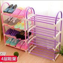 Plastic splicing detachable simple 4-layer 3-grid shoe cabinet Economical dormitory door simple shoe rack assembly