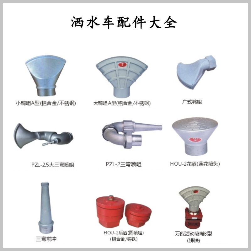Sprinkler Truck Accessories: Duckbill Front Spray Nozzle, Rear Spray Movable Nozzle, Three-Way Spray Nozzle 2inch