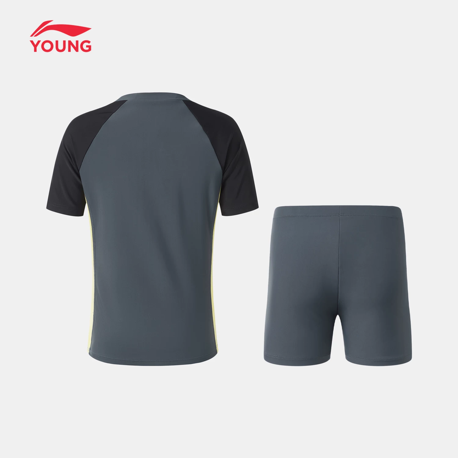 Плавательный костюм Li Ning, спортивный костюм для плавания, детская одежда, для подростков, с коротким рукавом, обтягивающий