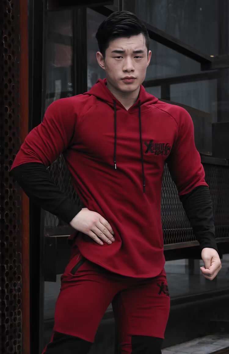 Áo len mùa thu và mùa đông dày Mồ hôi tập thể dục nam dài tay ấm áp Áo thun thể hình thon gọn áo khoác hoodie zip