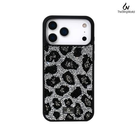 Leopard Print Rhinestone Glam iPhone Case