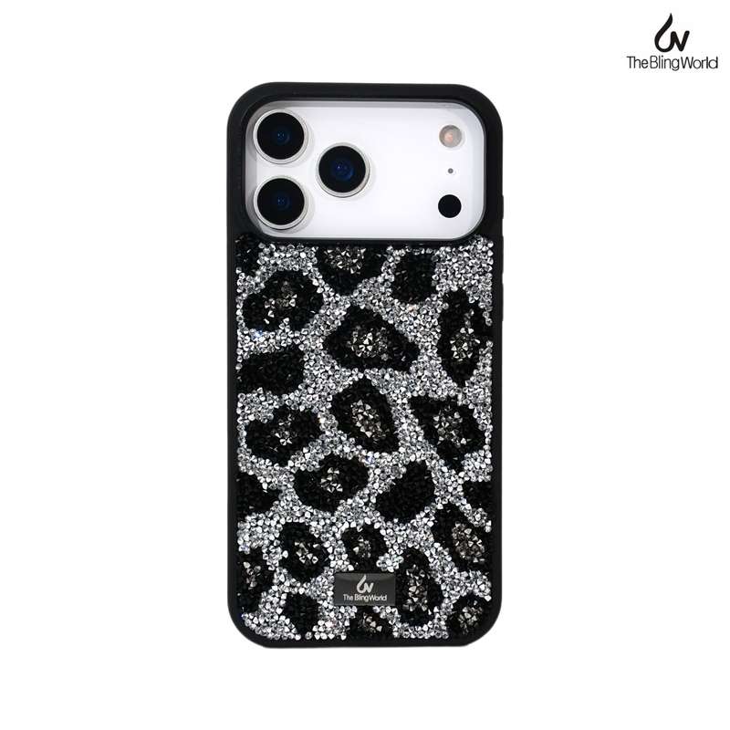 【The Bling World】Full Diamond Leopard Print Design Iphone17Promax/16 High-End Phone Case Protective Cover