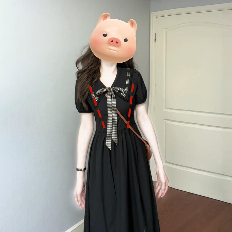 High-End Black Nursing Dress, Slimming and Stylish for Moms to Wear When Going Out, 2026 Postpartum Breastfeeding Outfit for Summer