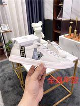 New Genuine Leather Casual Mens Shoes Print Trending Tide Trump Wear Flat Bottom Lacing Single Shoes Men Youth 100 Hitch Bull Leather Shoes