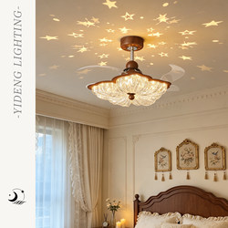 Medieval-Style Light Luxury Restaurant Ceiling Fan Lamp, High-End French Retro 2026 New Model, Invisible Silent Bedroom Fan Lamp