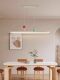 Medieval-Style Restaurant Chandelier 2026 New Model, New Chinese-Style Minimalist Oval Strip Light, Creative Walnut Color Rotating Light