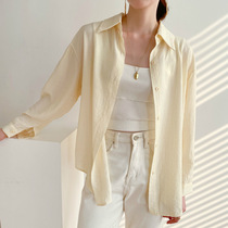Sunscreen shirt womens summer long-sleeved 2021 new Hong Kong flavor design sense niche Korean loose shirt outer thin section