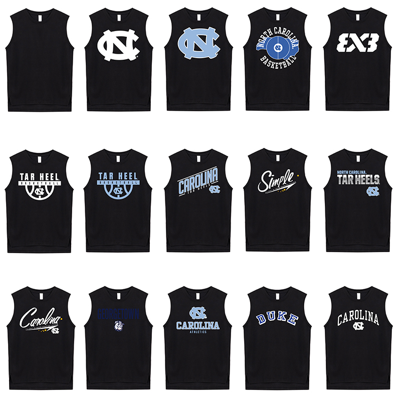 American-Style Sports Vest Men's Sleeveless Quick-Drying T-Shirt Fitness Ncaa North Carolina University Basketball Shooting Training Uniform American-Style Sports Vest Men's Sleeveless Quick-Drying T-Shirt Fitness Ncaa North Carolina University Basketball Shooting Training Uniform