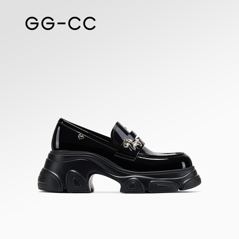 【British Dream】Ggcc 2026 Spring New Fashion Year of the Horse Thick-Soled Loafers Women's Height-Increasing Leather Shoes 【British Dream】Ggcc 2026 Spring New Fashion Year of the Horse Thick-Soled Loafers Women's Height-Increasing Leather Shoes