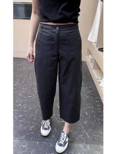 Aimi empfohlen! European 25 Sommer Dünne Lyge-Hose-Hose Birnenförmige Körpertätigkeitshandel hohe Taillen mit weitem Bein acht Punkte